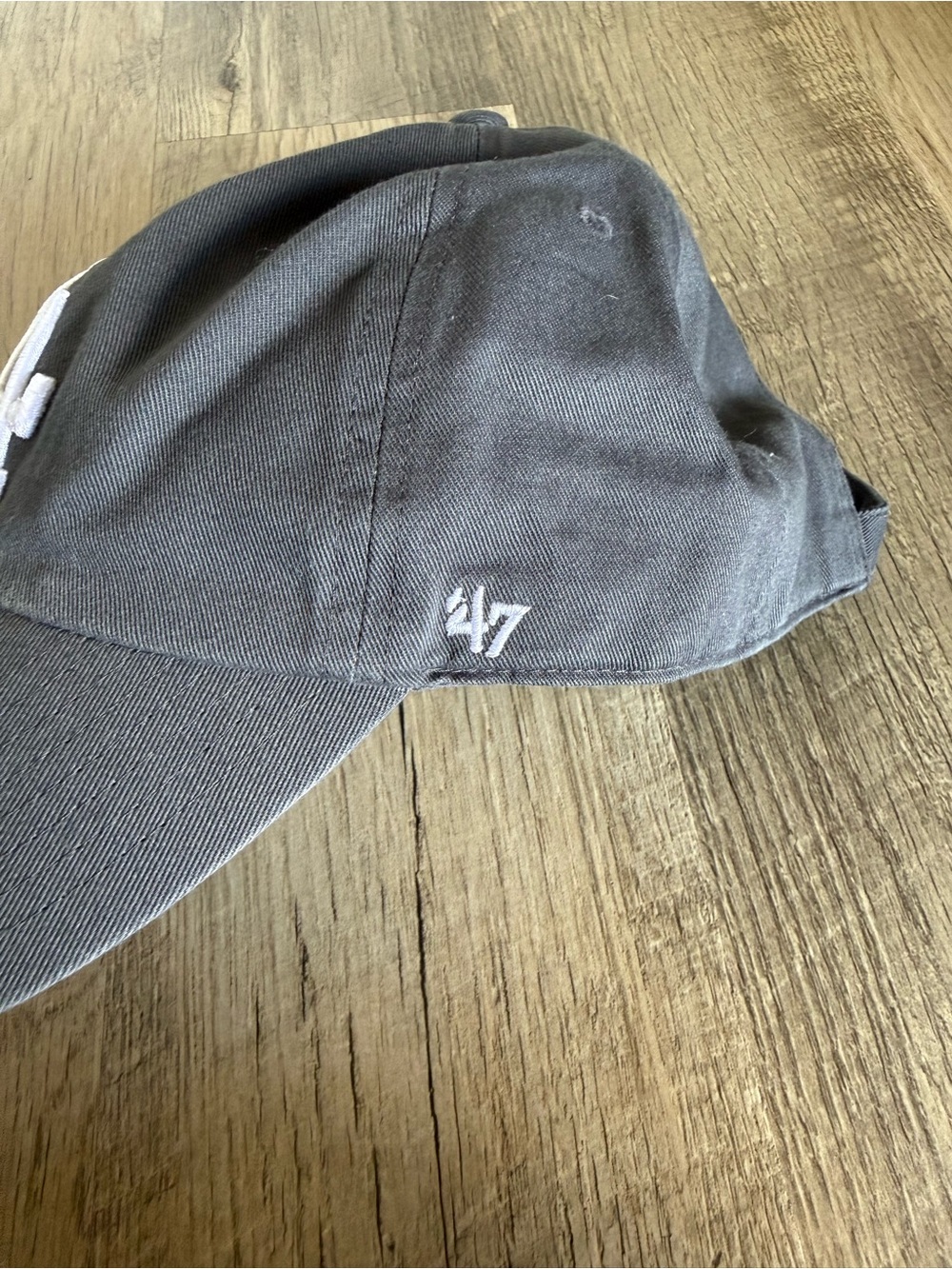 Los Angeles Dodgers 47 Brand | Clean Up Strapback Hat Charcoal Gray MLB - Picture 3 of 4